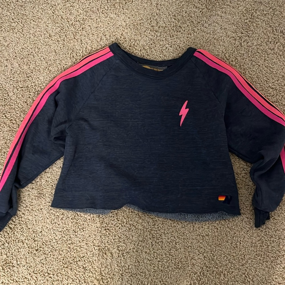Aviator nation cropped crewneck